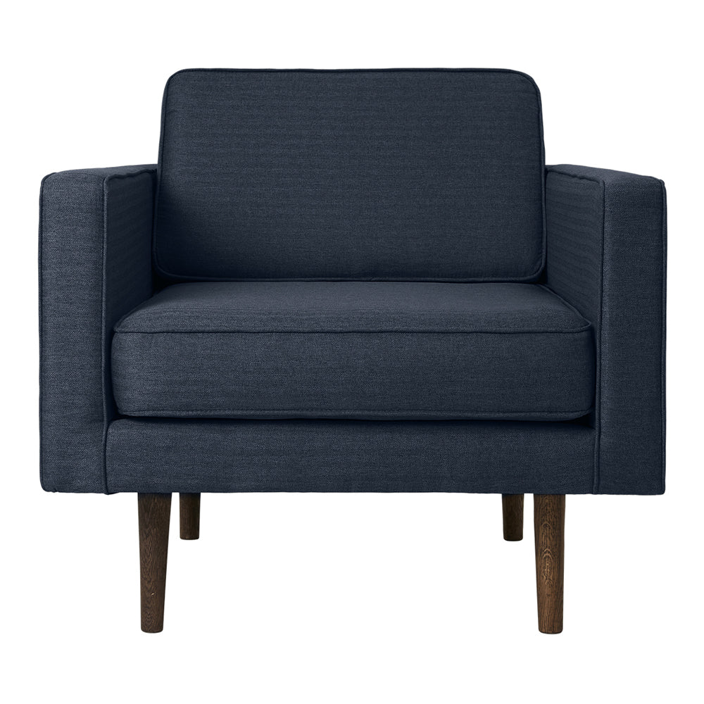 Broste Copenhagen Wind Tweed Armchair In Navy