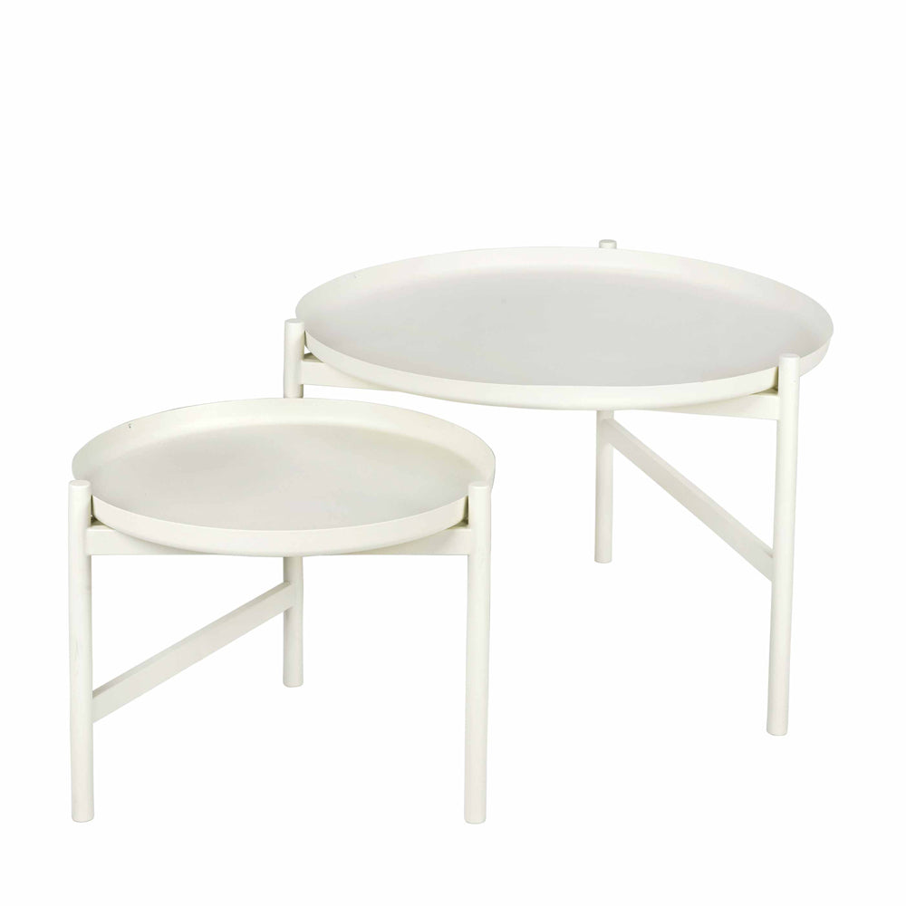 Product photograph of Broste Copenhagen Turner Table Side Table In White from Olivia's