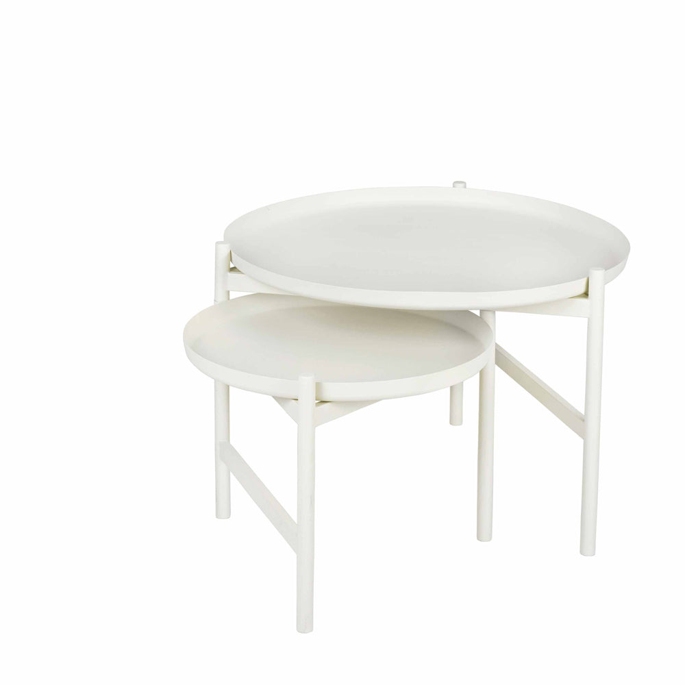Product photograph of Broste Copenhagen Turner Table Side Table In White from Olivia's.