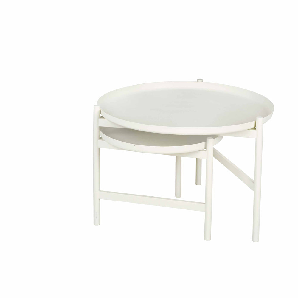 Product photograph of Broste Copenhagen Turner Table Side Table In White from Olivia's.