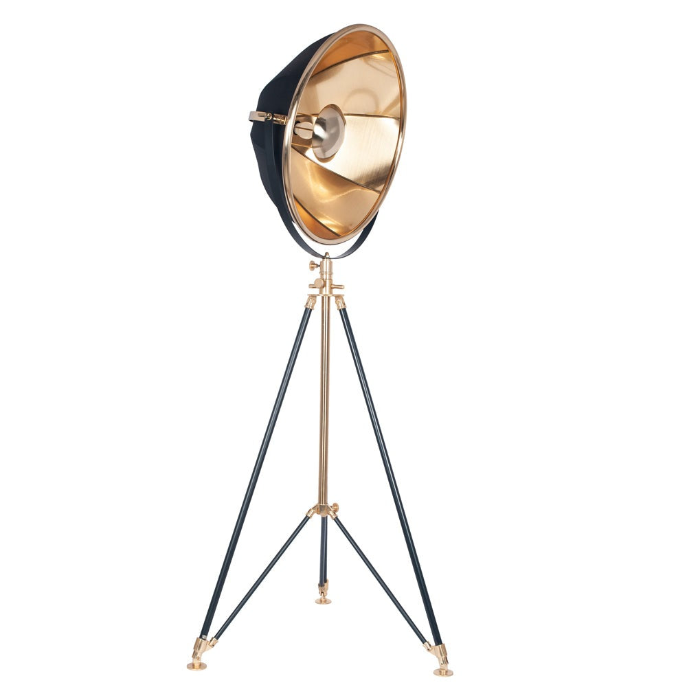 Product photograph of Olivia S Krissy Metal Tripod Floor Lamp In Black And Gold from Olivia's