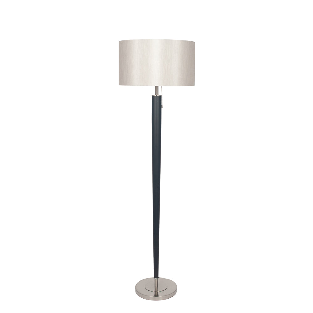 Product photograph of Olivias Melanie Metal Floor Lamp In Brushed Silver And Matt Black from Olivia's