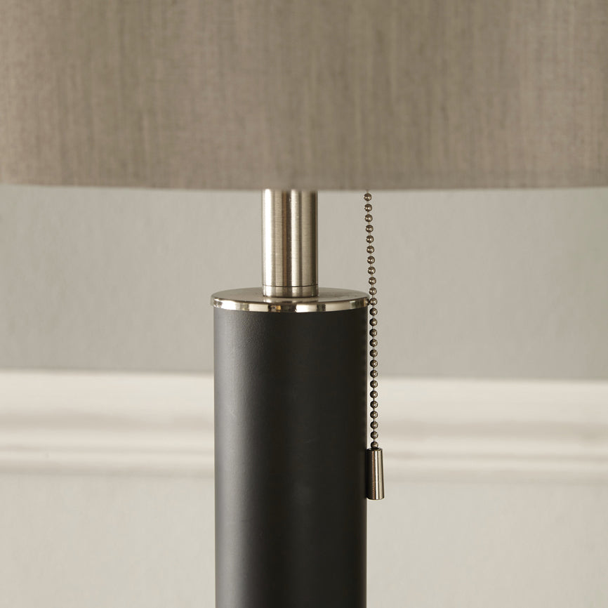 Product photograph of Olivias Melanie Metal Floor Lamp In Brushed Silver And Matt Black from Olivia's.