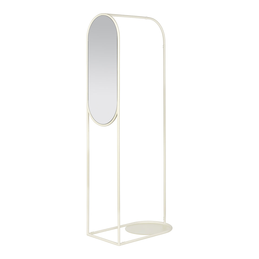 Product photograph of Broste Copenhagen Rack Mirror Archie Metal In White from Olivia's