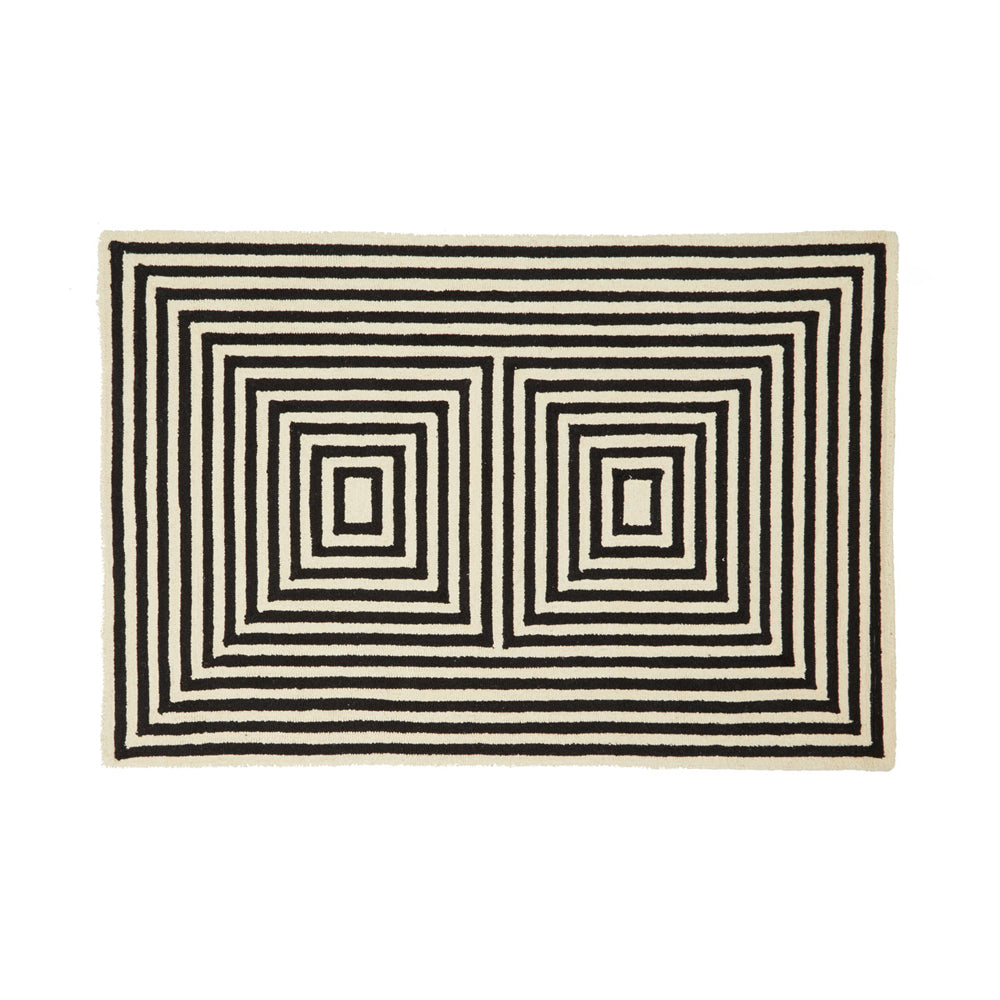 Product photograph of Olivia S Soft Industrial Collection - Rosie Milana Rug In Black White Small from Olivia's