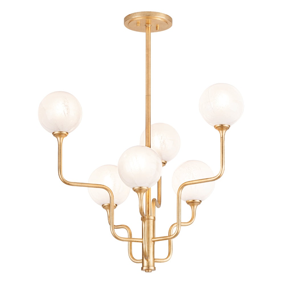 Hudson Valley Lighting 6 Light Chandelier In Vintage Gold Leaf