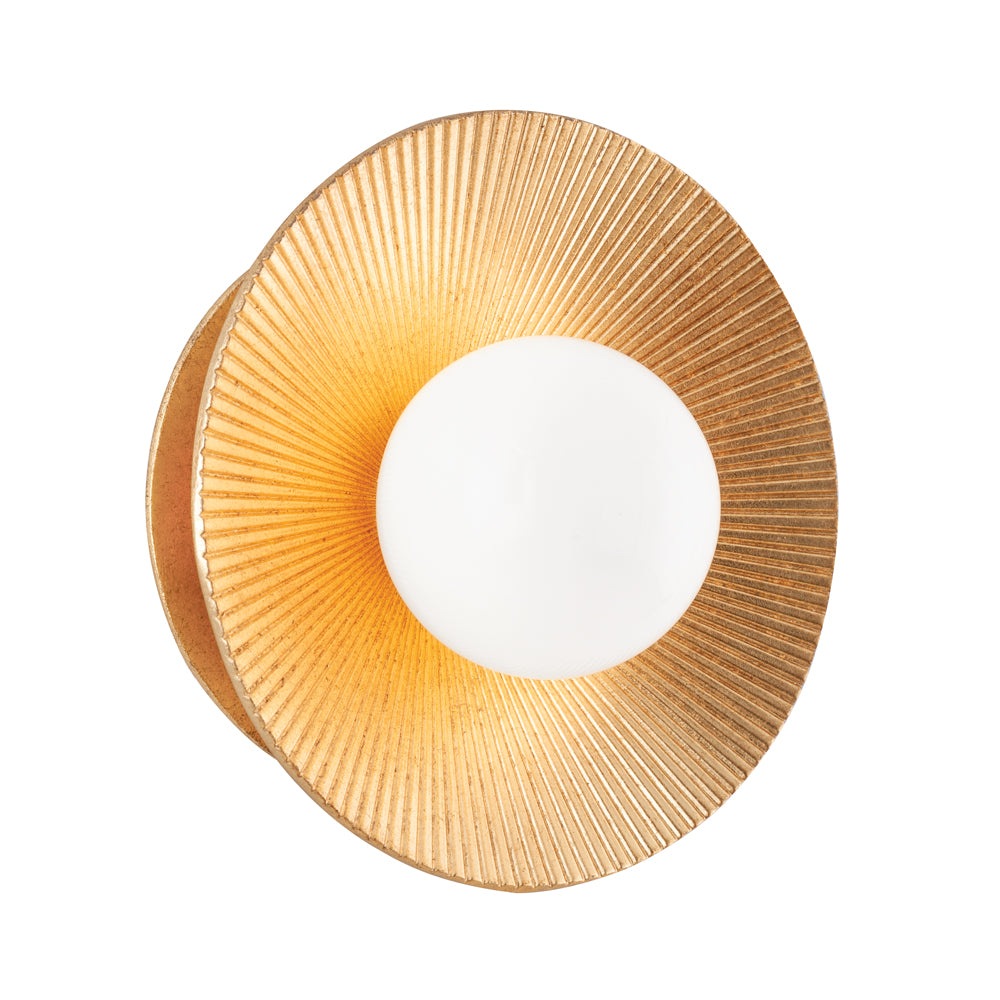 Product photograph of Hudson Valley Lighting 1 Light Round Wall Sconce In Vintage Gold Leaf from Olivia's