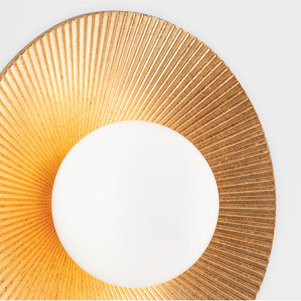 Product photograph of Hudson Valley Lighting 1 Light Round Wall Sconce In Vintage Gold Leaf from Olivia's.