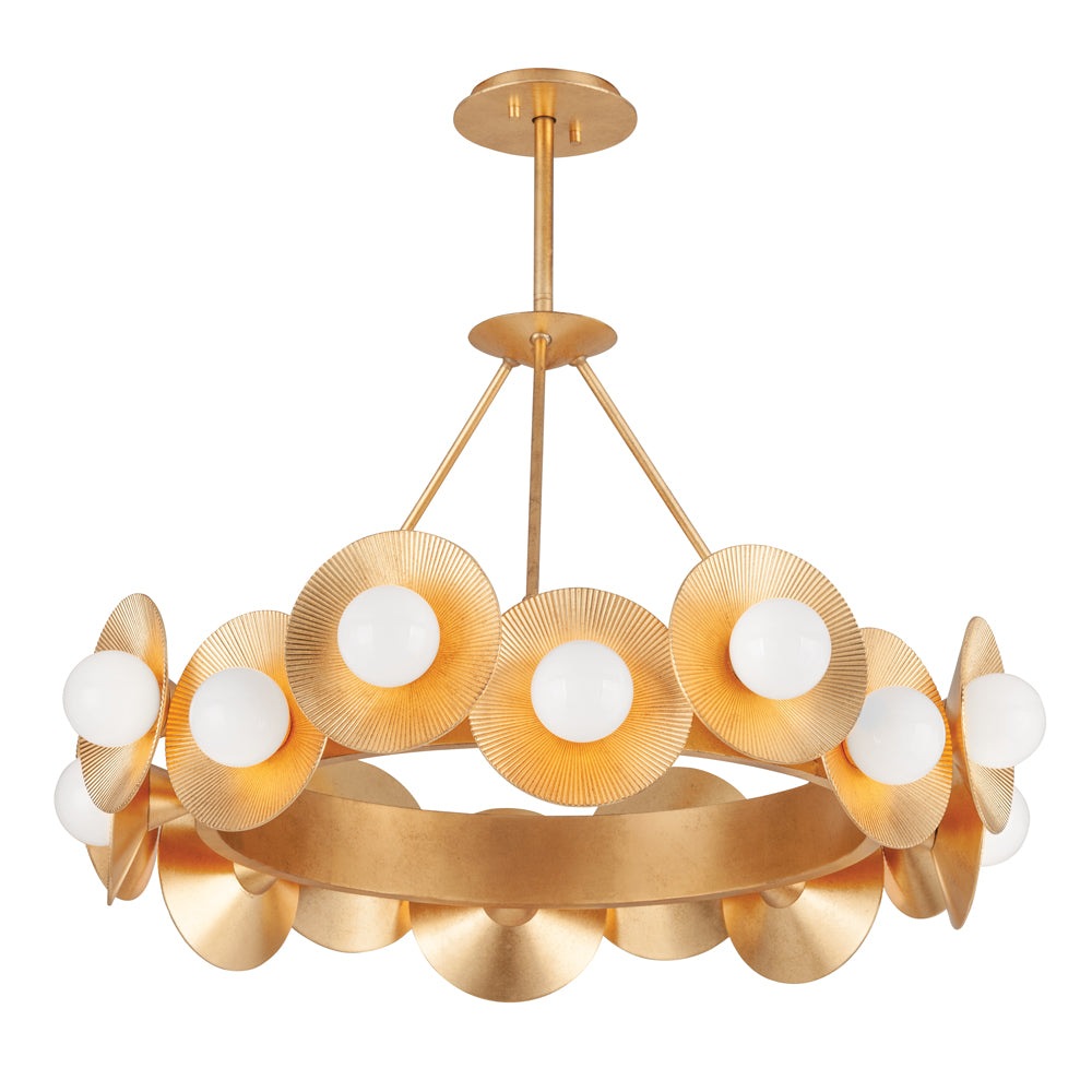 Product photograph of Hudson Valley Lighting 16 Light Chandelier In Vintage Gold Leaf from Olivia's