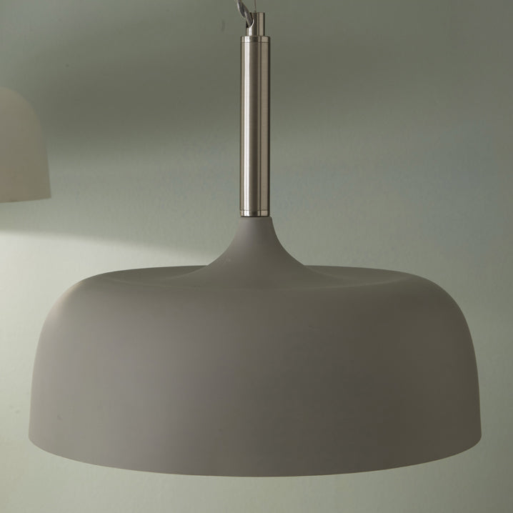 Product photograph of Olivia S Cosmo Matt Domed Metal Pendant In Grey from Olivia's.