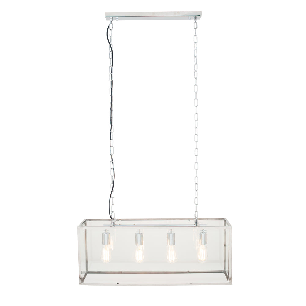 Product photograph of Olivia S Lyle Metal And Glass Four Bulb Pendant In Silver from Olivia's.