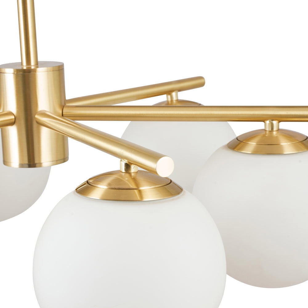 Product photograph of Olivia S Sydney 6 Orb And Metal Pendant In White And Gold from Olivia's.