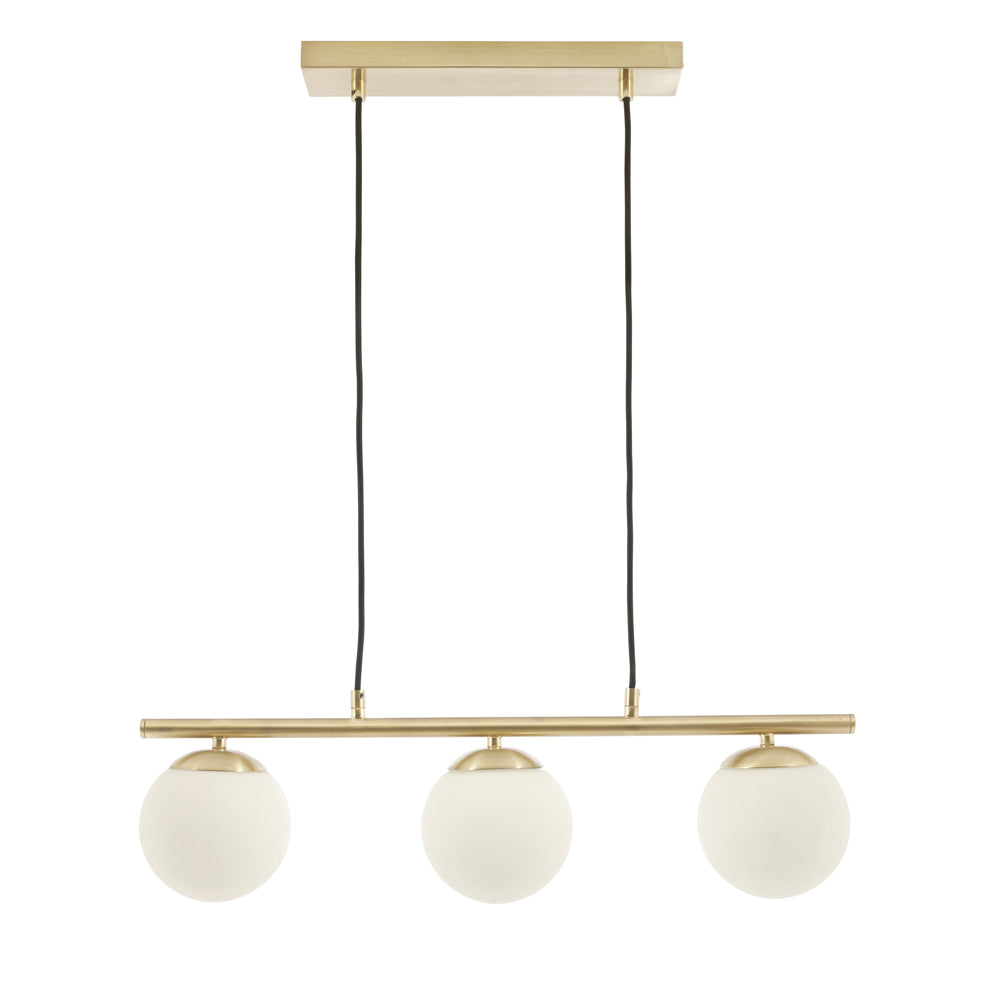 Product photograph of Olivia S Sydney 3 Orb And Metal Pendant In White And Gold from Olivia's