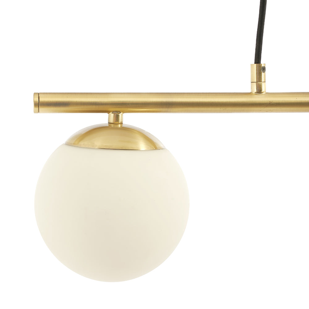 Product photograph of Olivia S Sydney 3 Orb And Metal Pendant In White And Gold from Olivia's.