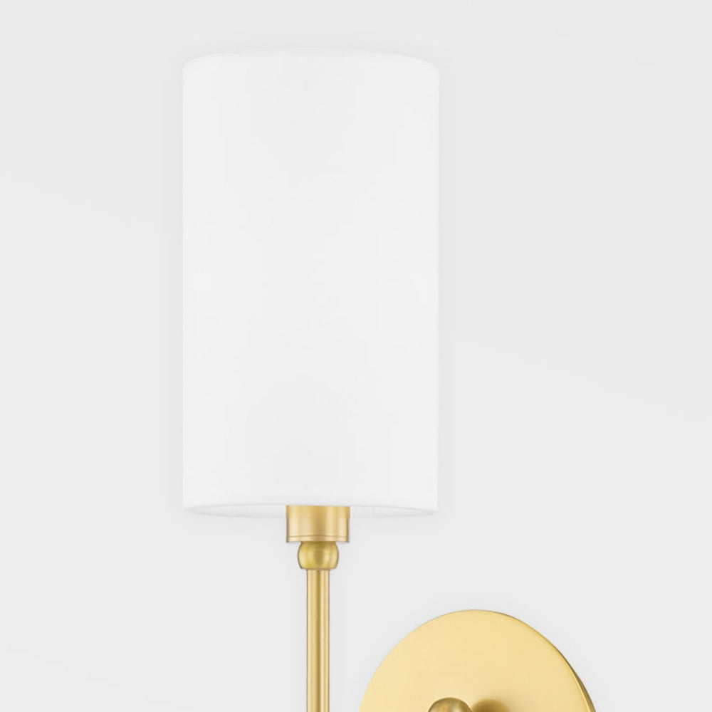 Product photograph of Hudson Valley Lighting Harlem 1 Light Wall Sconce In Aged Brass from Olivia's.