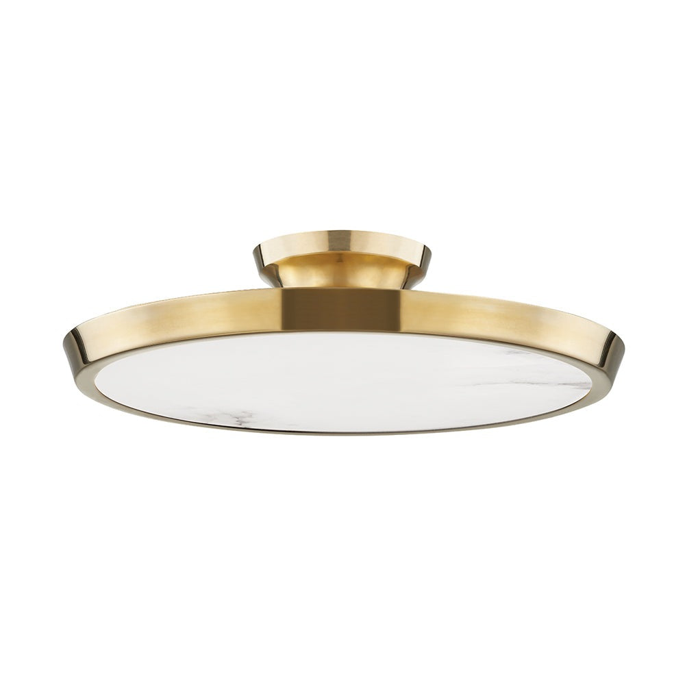 Product photograph of Hudson Valley Lighting Draper Led Flush Mount Light Aged Brass from Olivia's