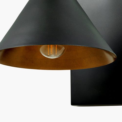 Product photograph of Olivia S Netty Wall Lamp In Matt Black And Antiuqe Brass from Olivia's.
