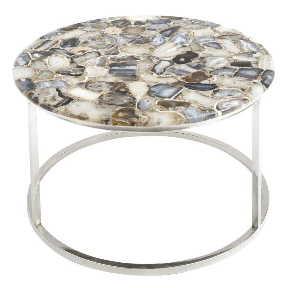 Product photograph of Libra Interiors Agate Round Coffee Table from Olivia's