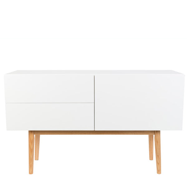 Product photograph of Zuiver High On Wood 2 Drawer 1 Door Cabinet White 2dr 1do from Olivia's