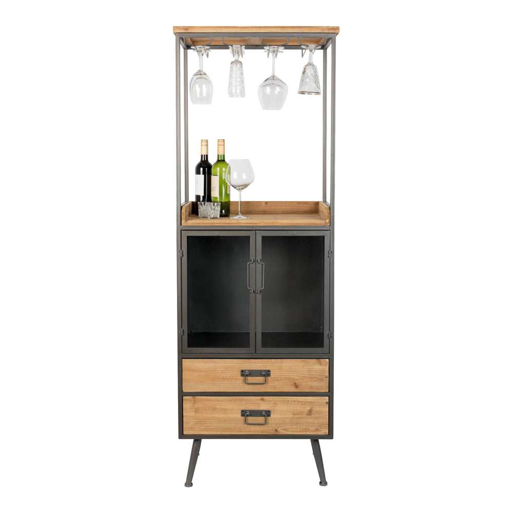 Product photograph of Olivia S Nordic Living Collection - Dana High Cabinet In Brown from Olivia's