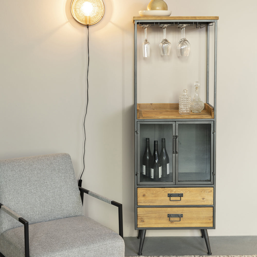 Product photograph of Olivia S Nordic Living Collection - Dana High Cabinet In Brown from Olivia's.