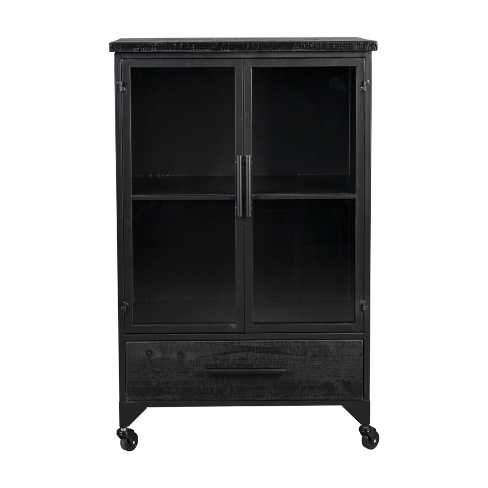 Product photograph of Olivia S Nordic Living Collection - Frey Cabinet In Black Large from Olivia's
