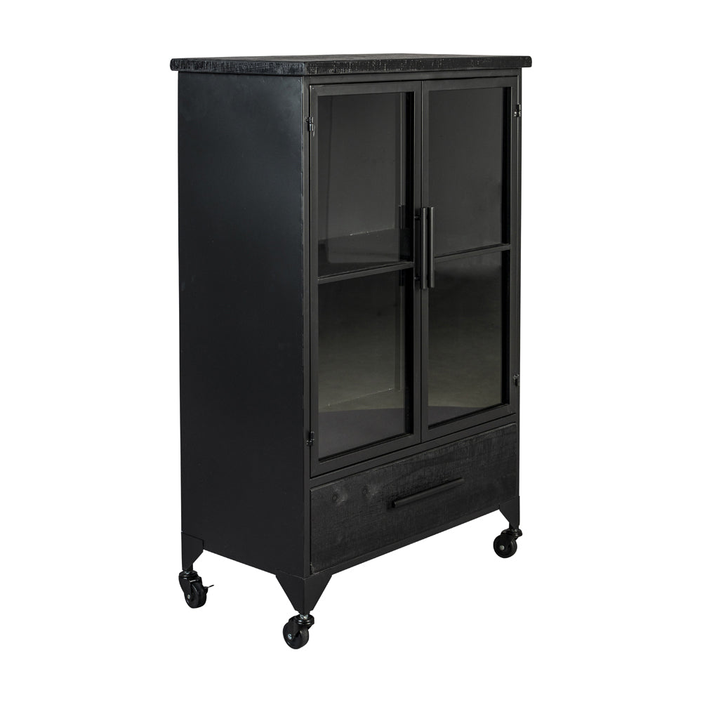 Product photograph of Olivia S Nordic Living Collection - Frey Cabinet In Black Medium from Olivia's.