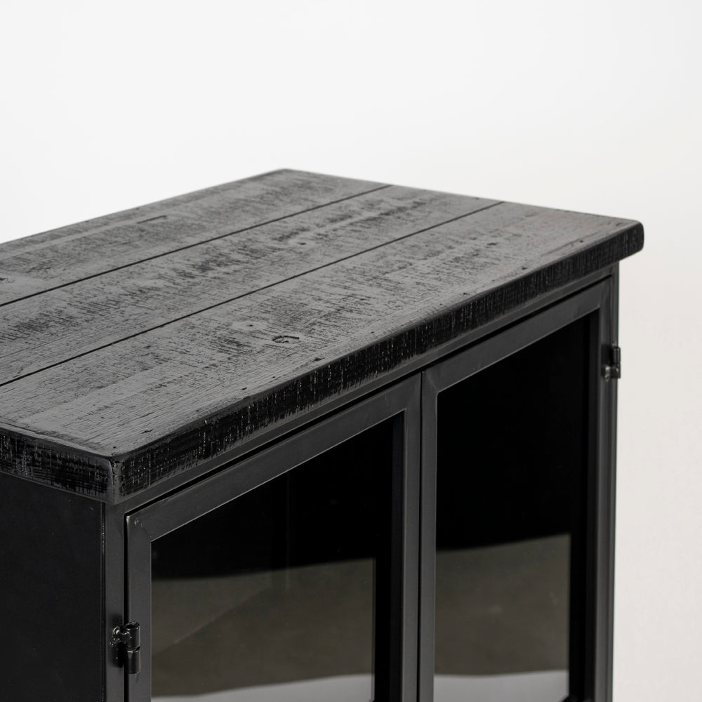 Product photograph of Olivia S Nordic Living Collection - Frey Cabinet In Black Large from Olivia's.