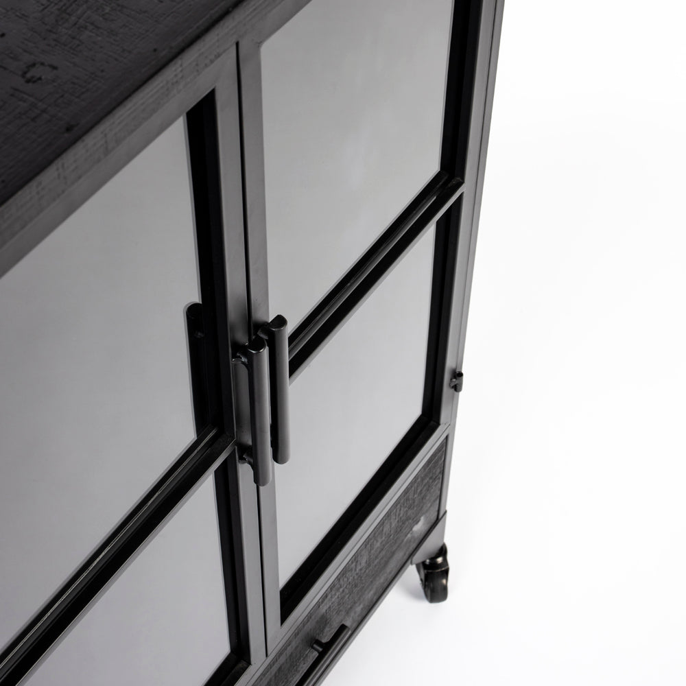 Product photograph of Olivia S Nordic Living Collection - Frey Cabinet In Black Medium from Olivia's.