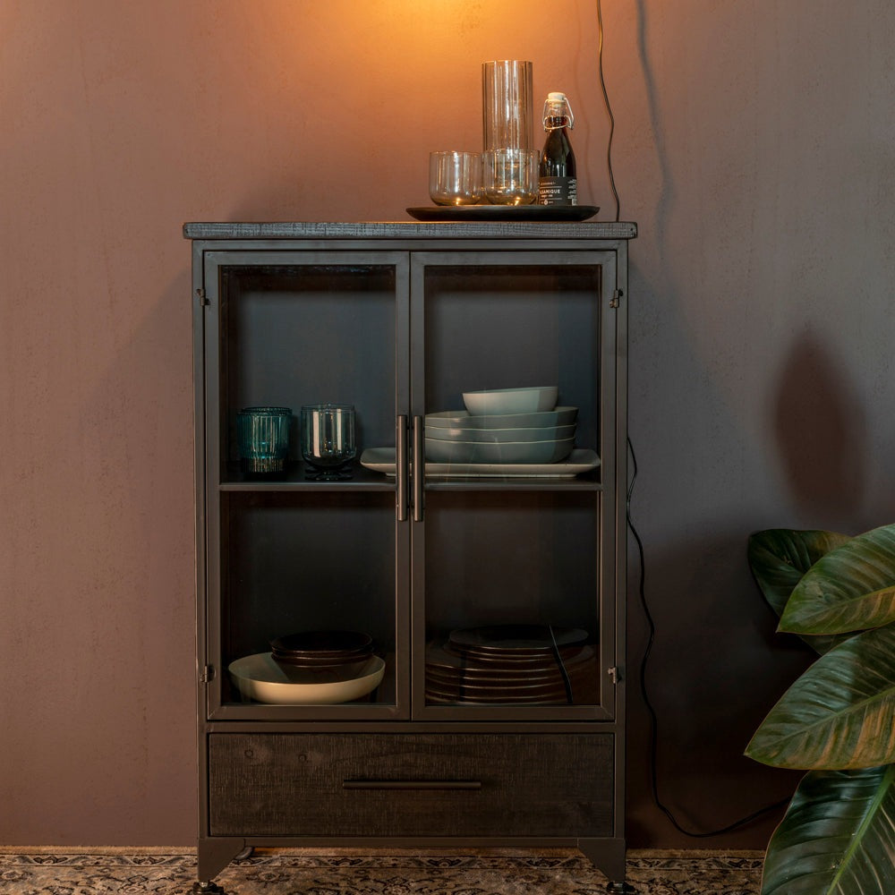 Product photograph of Olivia S Nordic Living Collection - Frey Cabinet In Black Large from Olivia's.