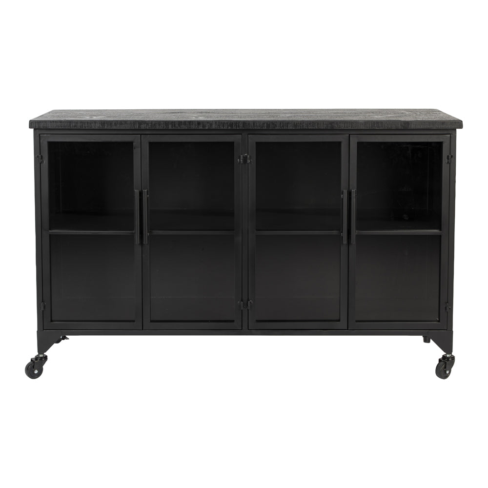 Product photograph of Olivia S Nordic Living Collection - Frey Low Cabinet In Black from Olivia's
