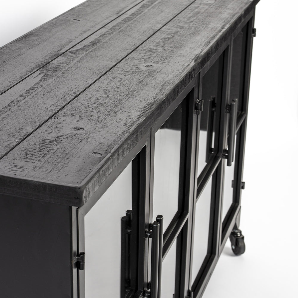 Product photograph of Olivia S Nordic Living Collection - Frey Low Cabinet In Black from Olivia's.