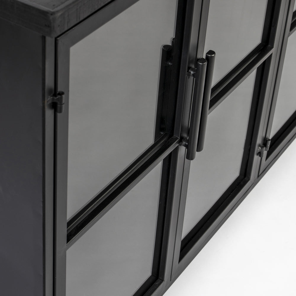 Product photograph of Olivia S Nordic Living Collection - Frey Low Cabinet In Black from Olivia's.
