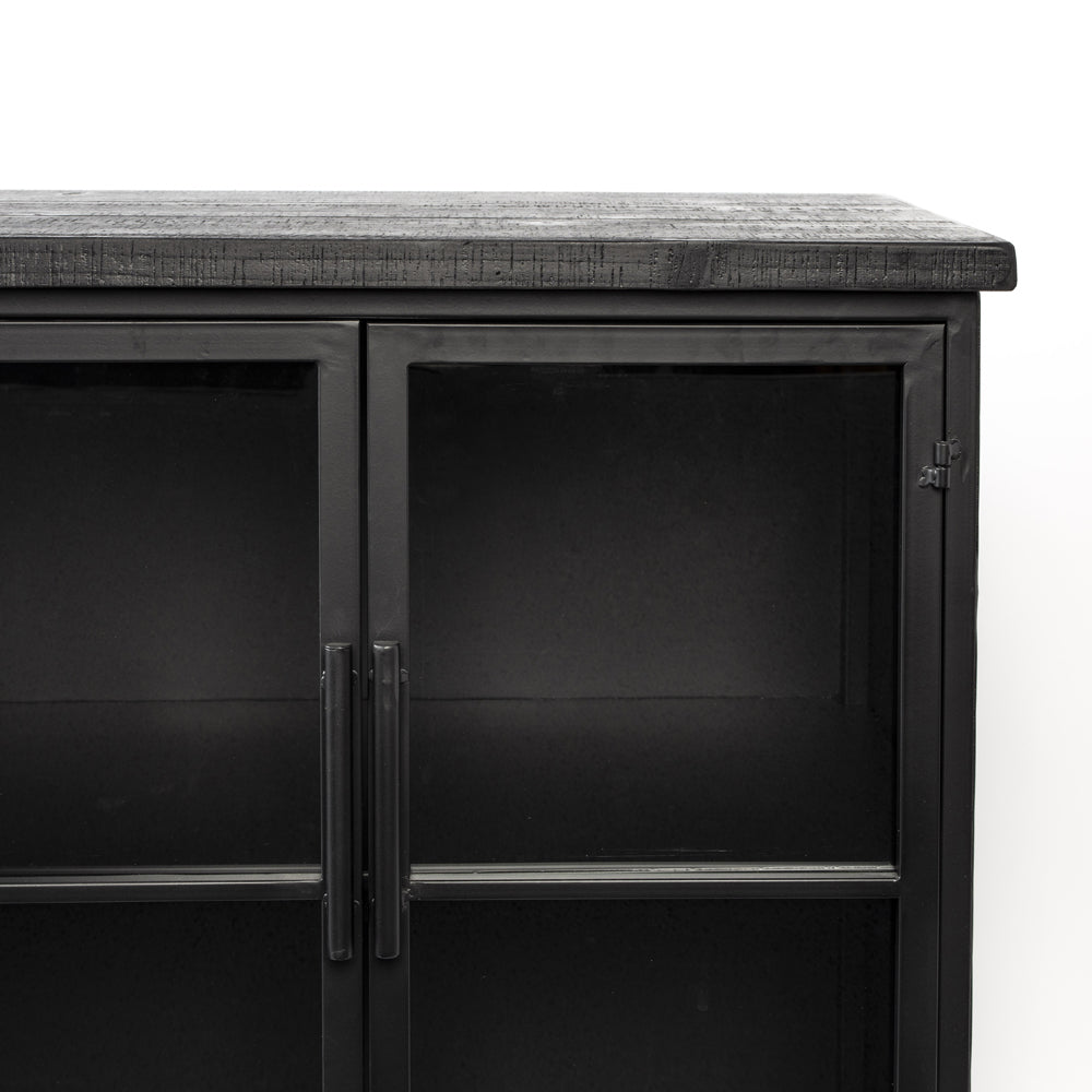 Product photograph of Olivia S Nordic Living Collection - Frey Low Cabinet In Black from Olivia's.