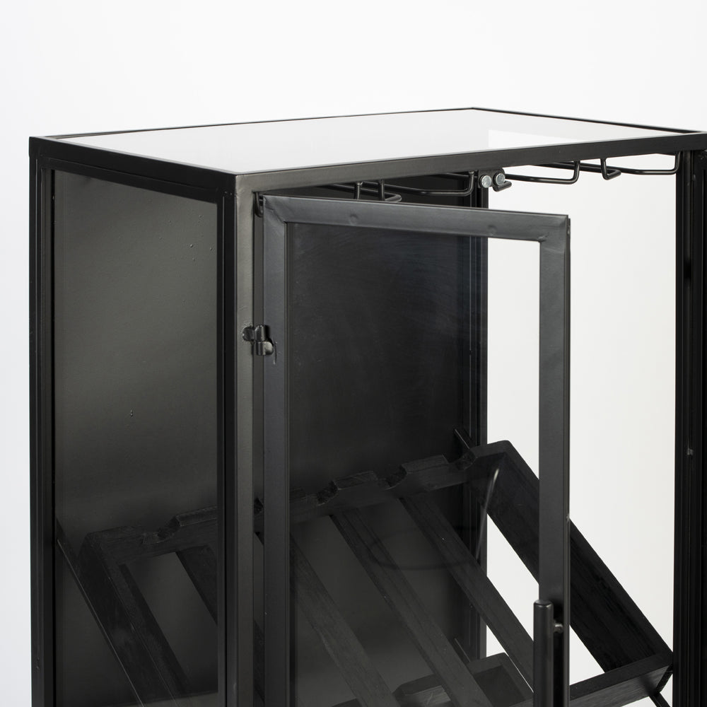 Product photograph of Olivia S Nordic Living Collection - Rooke Wine Cabinet In Black from Olivia's.