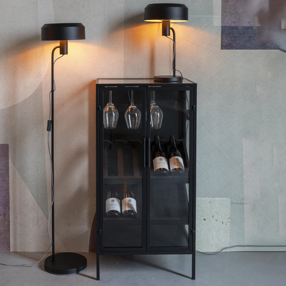 Product photograph of Olivia S Nordic Living Collection - Rooke Wine Cabinet In Black from Olivia's.