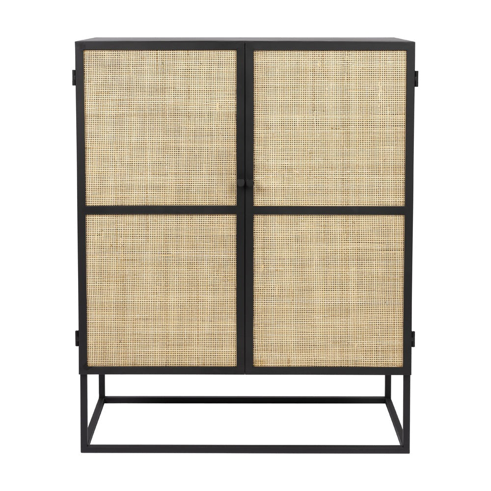 Product photograph of Olivia S Nordic Living Collection Guy Low 2 Door Cabinet In Black from Olivia's