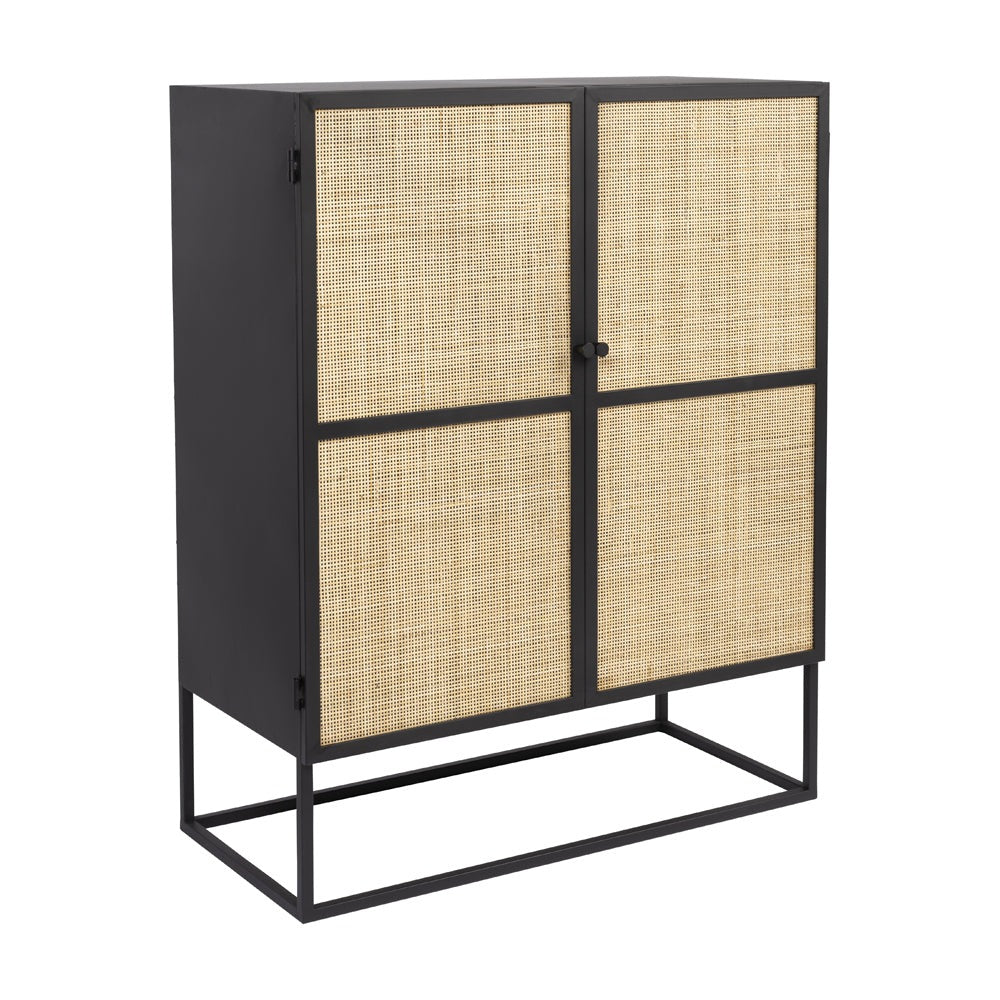 Product photograph of Olivia S Nordic Living Collection Guy Low 2 Door Cabinet In Black from Olivia's.
