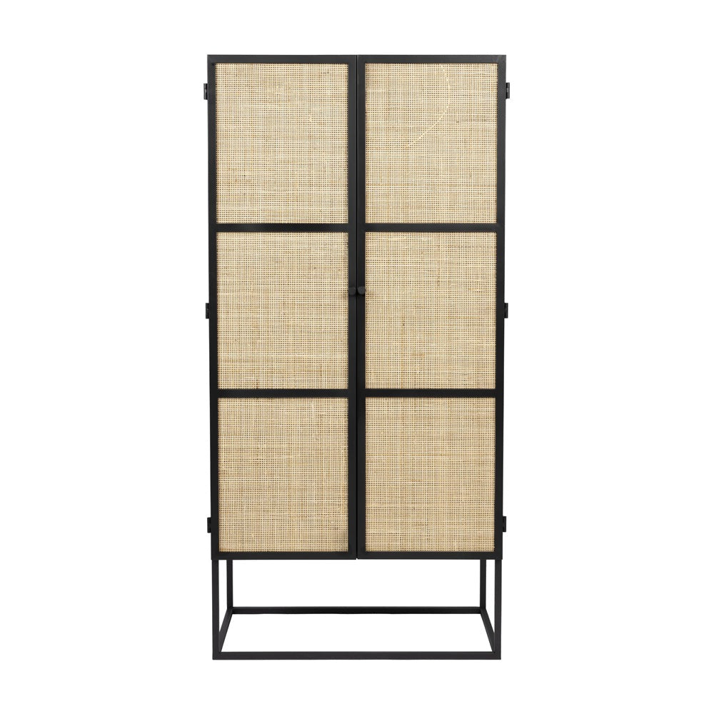Product photograph of Olivia S Nordic Living Collection Guy High 2 Door Cabinet In Black from Olivia's