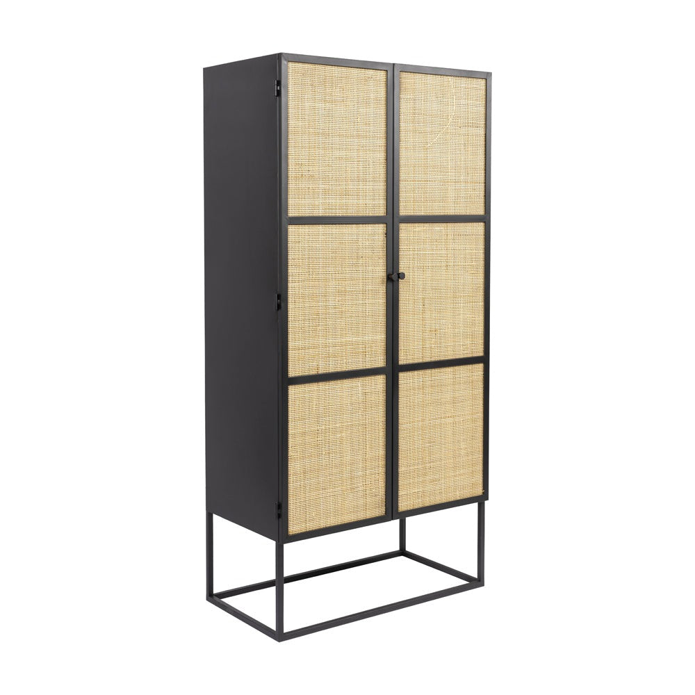 Product photograph of Olivia S Nordic Living Collection Guy High 2 Door Cabinet In Black from Olivia's.