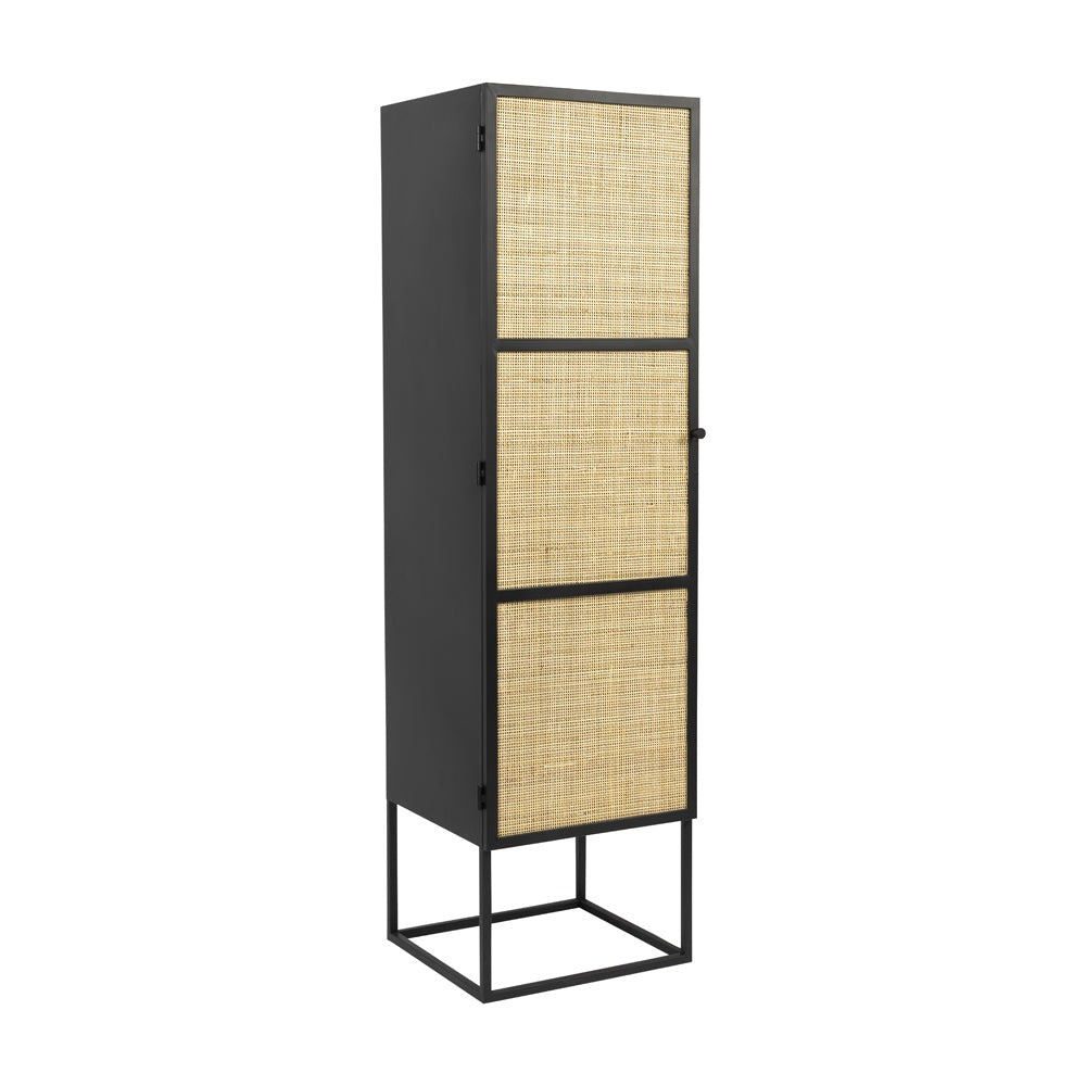 Product photograph of Olivia S Nordic Living Collection Guy High 1 Door Cabinet In Black from Olivia's.