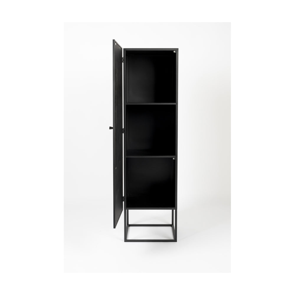 Product photograph of Olivia S Nordic Living Collection Guy High 1 Door Cabinet In Black from Olivia's.