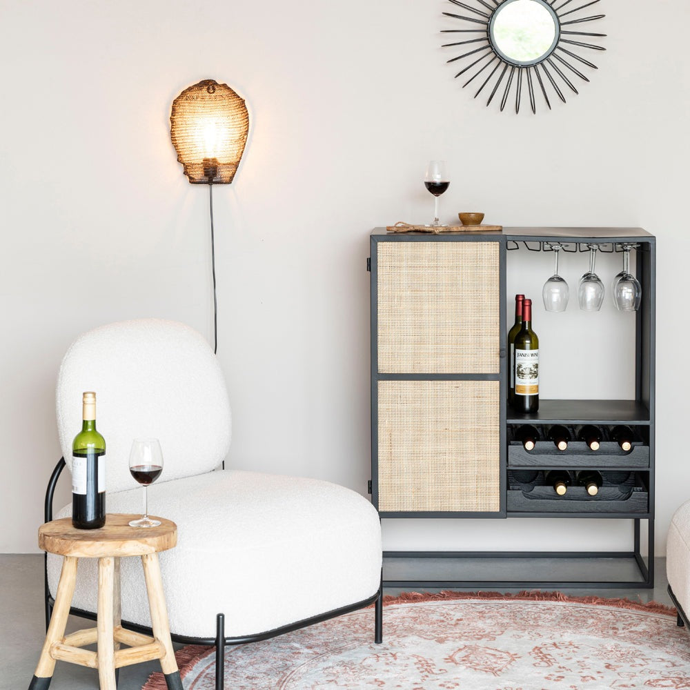 Product photograph of Olivia S Nordic Living Collection Guy Low Wine Cabinet In Black from Olivia's.