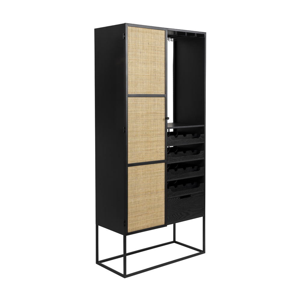 Product photograph of Olivia S Nordic Living Collection Guy High Wine Cabinet In Black from Olivia's.