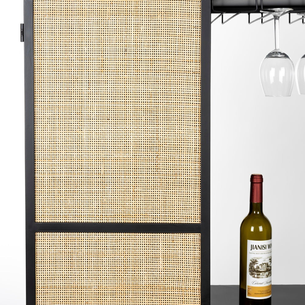 Product photograph of Olivia S Nordic Living Collection Guy High Wine Cabinet In Black from Olivia's.
