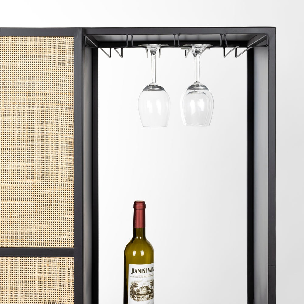 Product photograph of Olivia S Nordic Living Collection Guy High Wine Cabinet In Black from Olivia's.