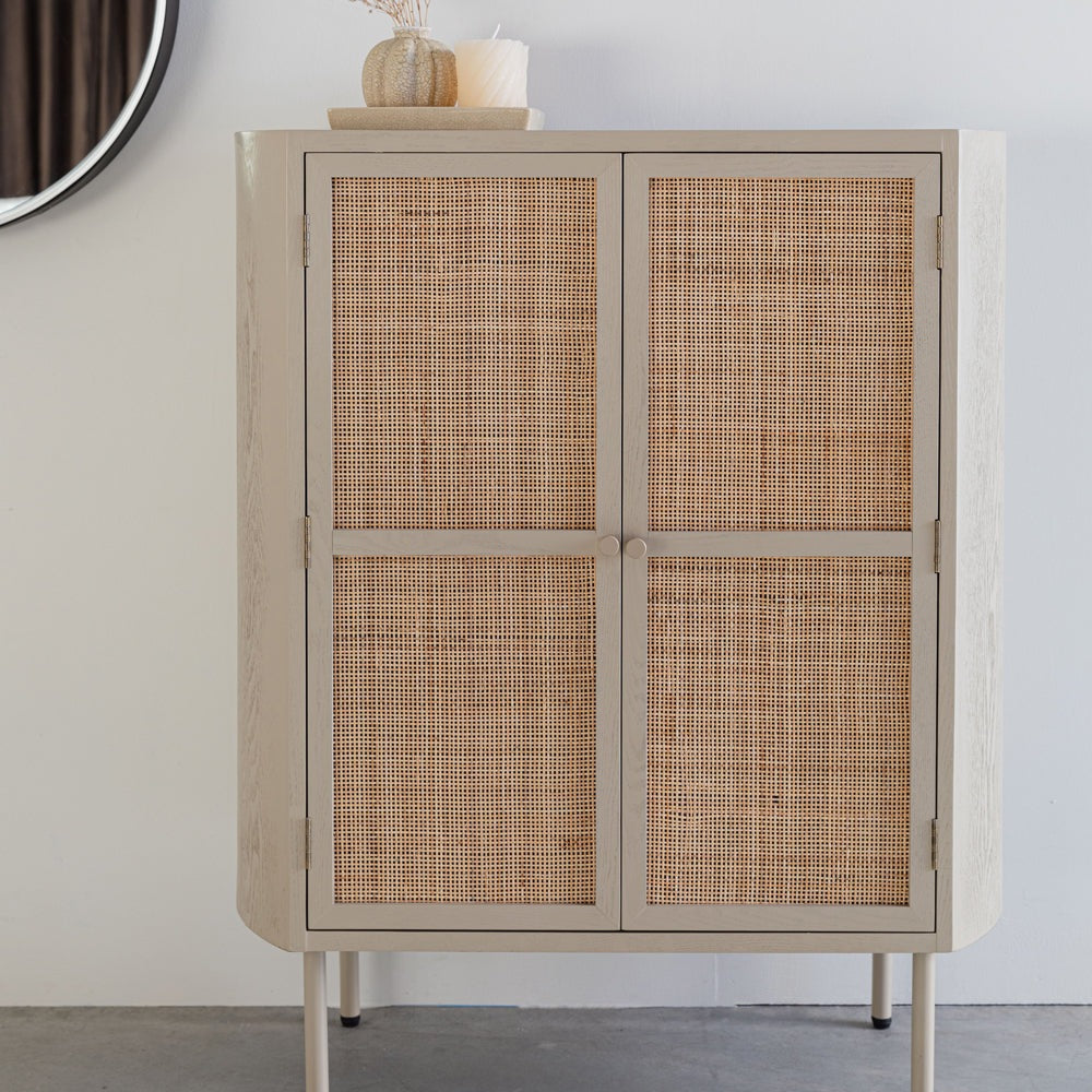 Product photograph of Olivia S Nordic Living Collection Maya Low 2 Door Cabinet In Beige from Olivia's.