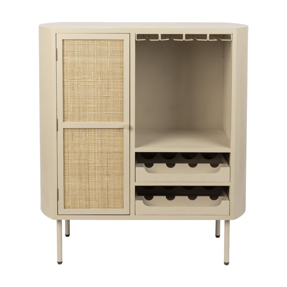 Product photograph of Olivia S Nordic Living Collection Maya Low Wine Cabinet In Beige from Olivia's