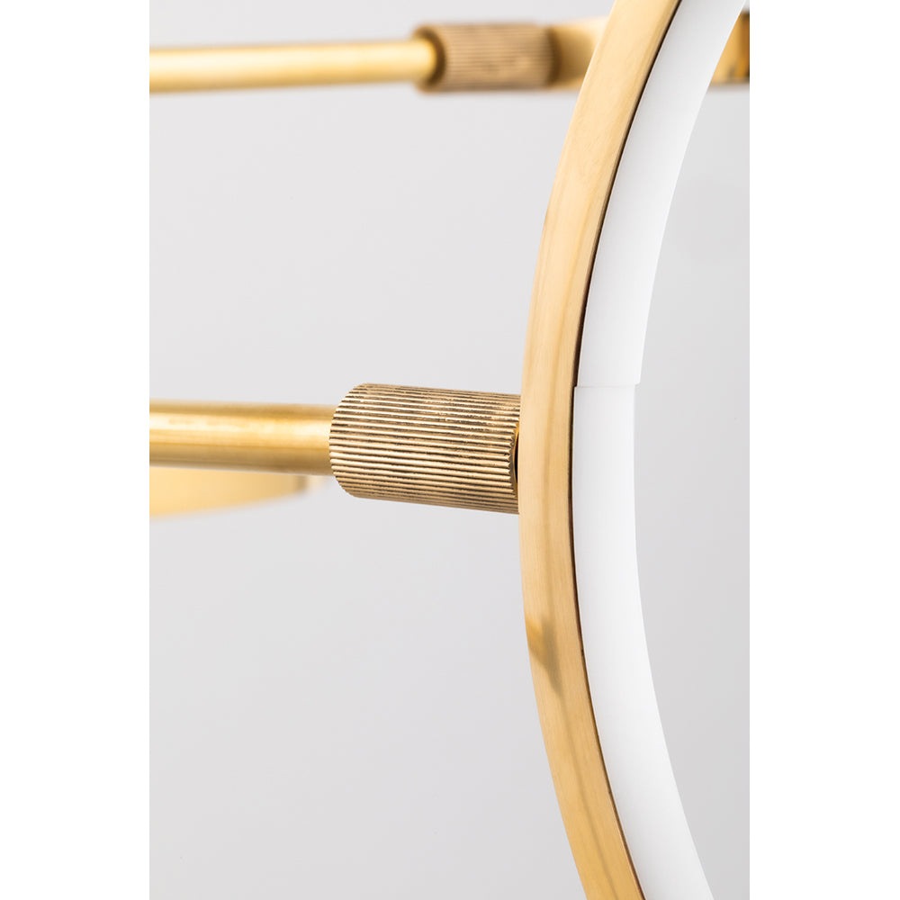 Product photograph of Hudson Valley Lighting Saturn Brass Base And Matte White Shade Wall Light from Olivia's.