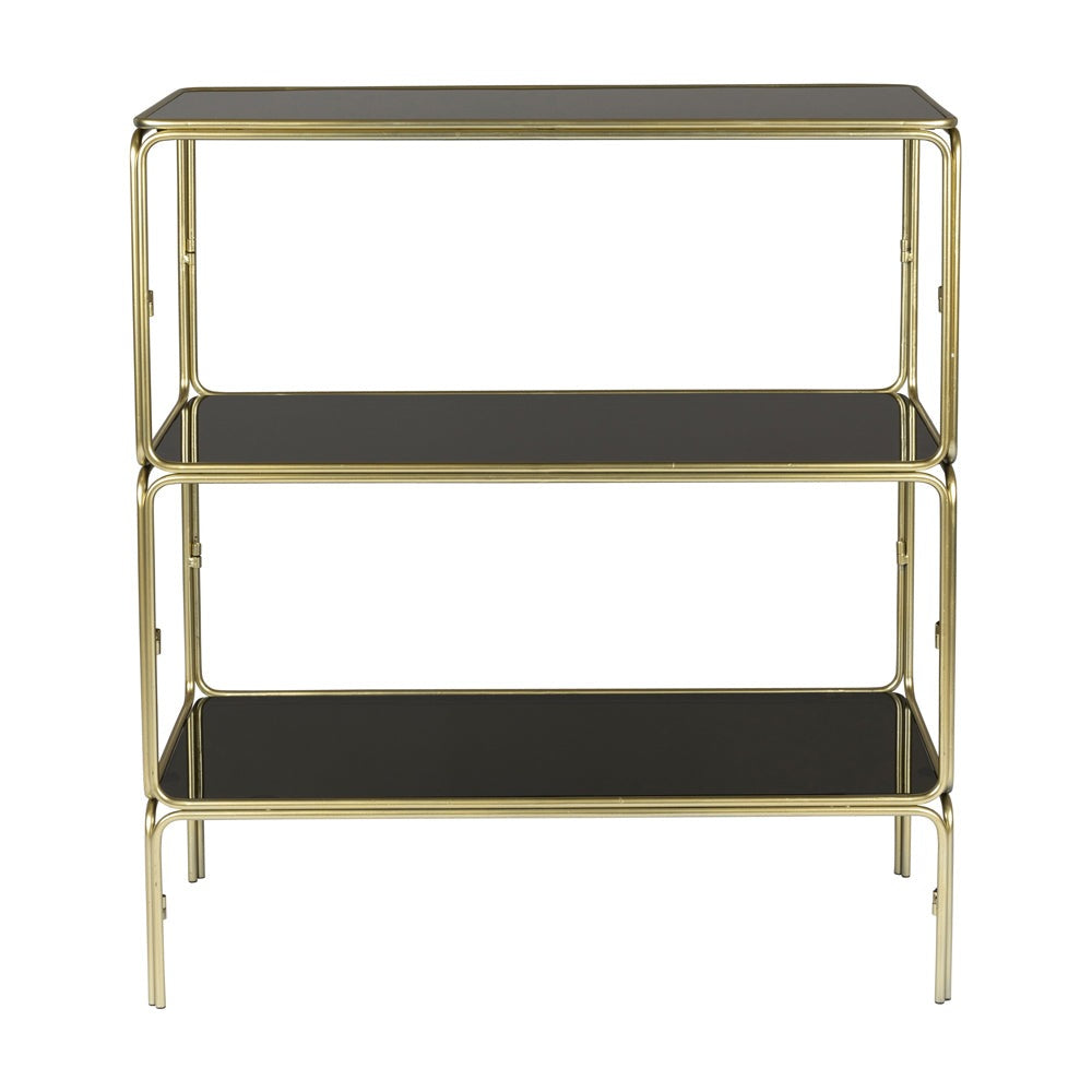 Product photograph of Olivia S Nordic Living Collection Layla Shelving Unit In Gold from Olivia's
